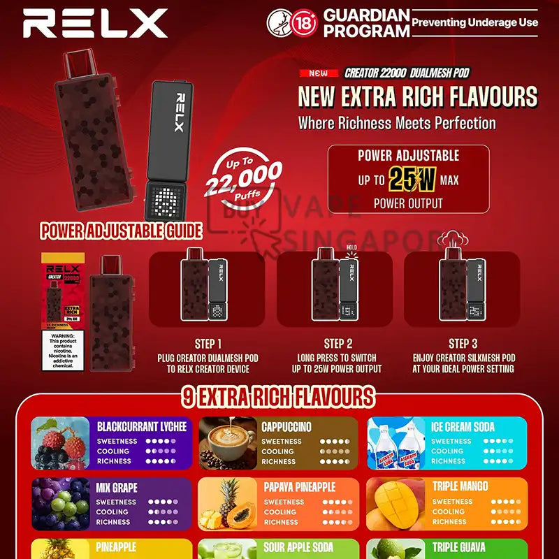 Relx-Creator-22000-Puffs-Disposable-Flavour-BuyVapeSingapore