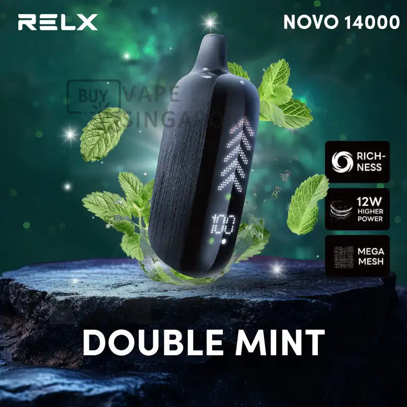 Relx-nova-14000-Puffs-disposable-flavour-double-mint-BuyVapeSingapore