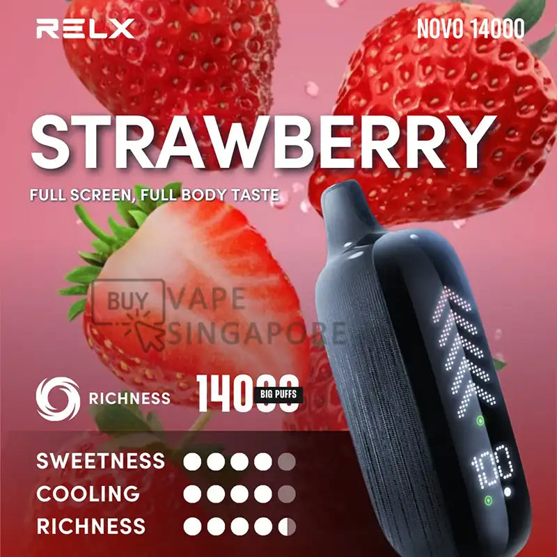Relx-nova-14000-Puffs-disposable-flavour-strawberry-BuyVapeSingapore